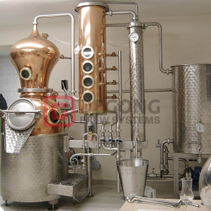 500L Alcohol Distiller Micro Whisky Gin Brandy Distillery Equipment Copper Column Still